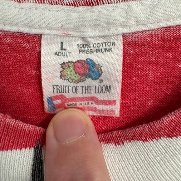 Vintage 90s See You at the Pole AOP T-Shirt Mens L Red White Blue American Flag - Picture 9 of 15